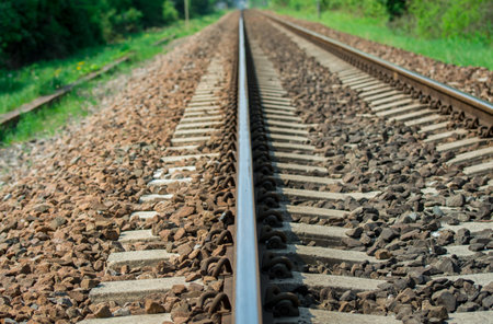 Old railway in country siteの写真素材
