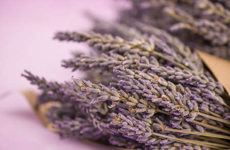 home made a bag bunch  of fragrant lavender flowerの写真素材