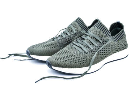 grey color sport shoesの写真素材