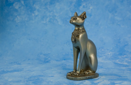 Egyptian cat Bast or Bastet, solar and war goddess symbol