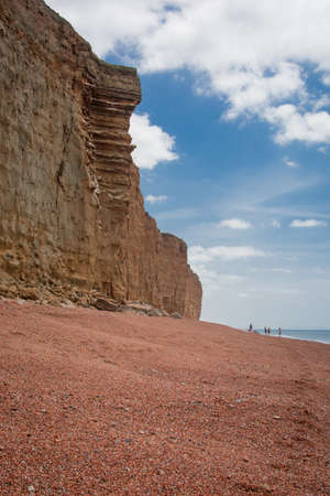 texture of Cliffs at Hive Beach, Burton Bradstock, Bridport, Dorset, Englandの写真素材