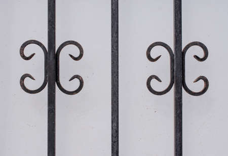 wrought-iron elements of metal gate decorationの写真素材