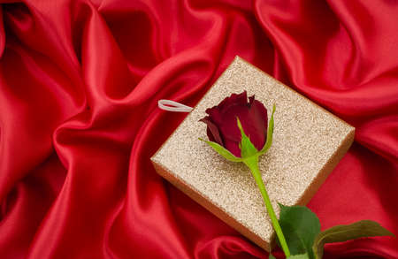 red sexy background with  gift box and necklaceの写真素材