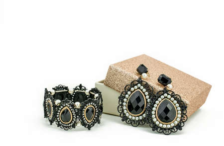 white sexy background with jewelleryの写真素材