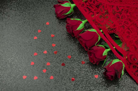 red  sexy background with black knickersの写真素材