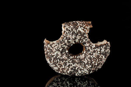 image of a doughnut  on a black background