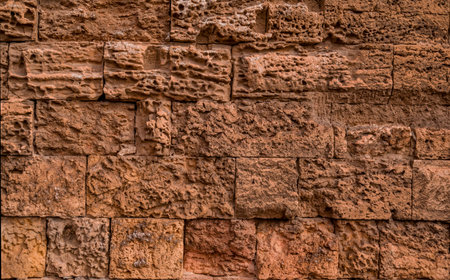 Background of brick wall texture. Closeup of stone wall texture.