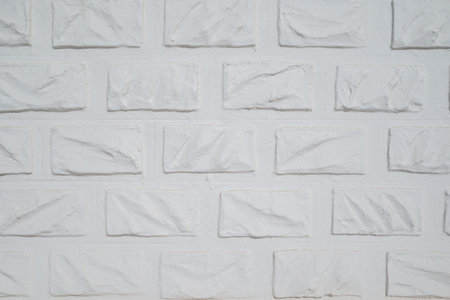 White brick wall texture background for interior exterior decoration and industrial construction...