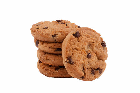 Chocolate chip cookies isolated on white background. Chocolate chip cookies.