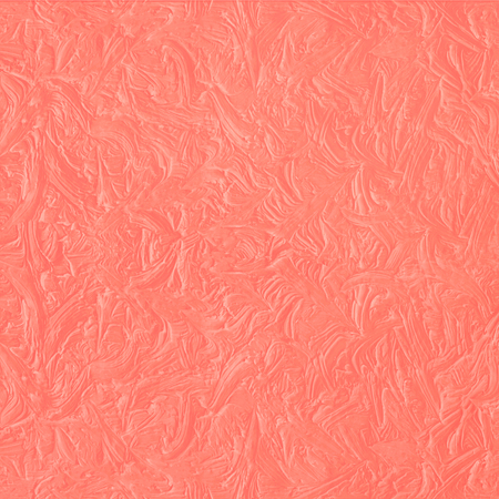 Living Coral color of the Year 2019 on wave concrete texture. Stucco wall background.の写真素材