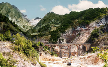 Scenic Italy - Carrara marble quarry and Ponti di Varaの写真素材