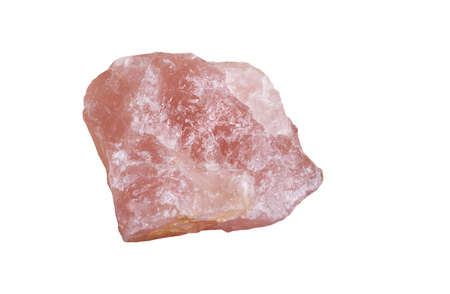 Chunk of rose quartz - isolated on white.の写真素材
