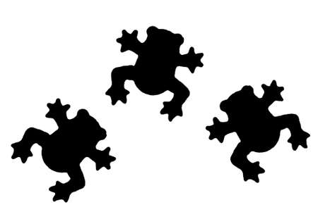 Cute frog shape silhouettesの写真素材