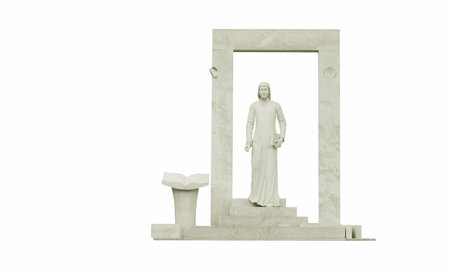White marble statue of Dante - isolatedの写真素材