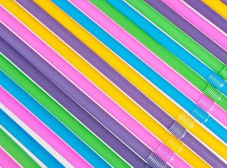 Drinking straws diagonal backgroundの写真素材