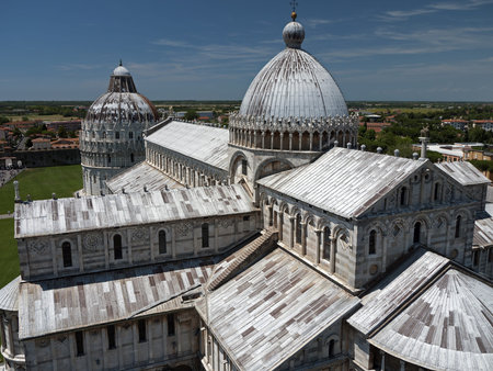 Pisa - view of the cathedral from the Towerの写真素材