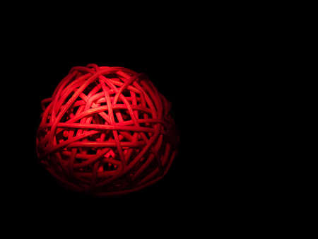 Illuminated bamboo sphere - complexity, interconnectedness metaphorの写真素材