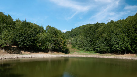 Lago Verde - tourist destination near Pontremoli, Italyの写真素材
