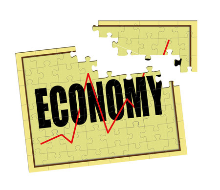 Upward trend, out of recession econoy coceptの写真素材