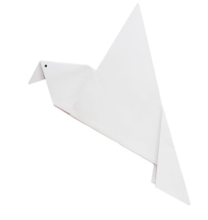 Origami white dove of peace, Holy Spirit etcの写真素材