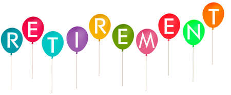 Balloons for retrement - see also HAPPY BIRTHDAY etc の写真素材