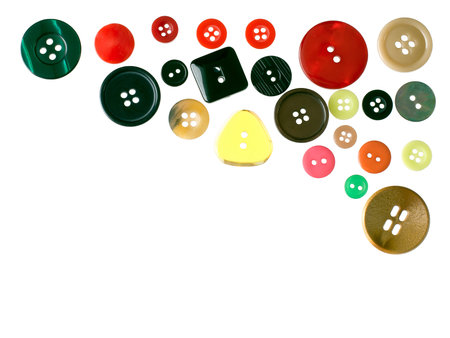 Assorted buttons isolated. Some very ordinary, others more unusual.