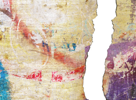 Actual or metaphorical crack in the wall with graffiti.の写真素材