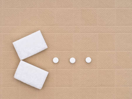 Sweeteners - sugar cubes and artificial sweeteners - aspartame etcの写真素材