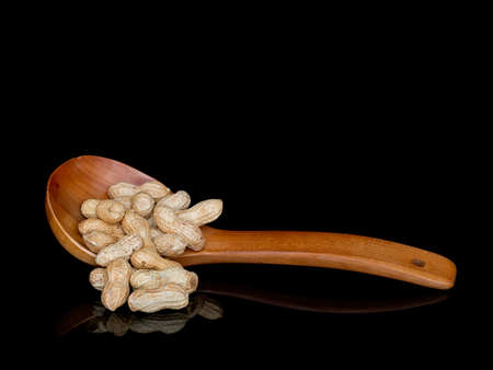 Monkey nuts, groundnuts aka peanuts. With copy space.の写真素材