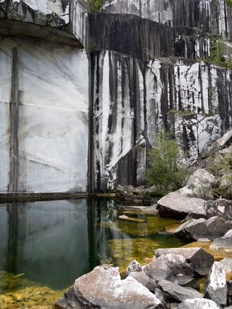 Disused marble quarry, with pool.の写真素材