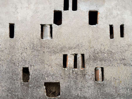 Interesting building, barn with odd windowsの写真素材