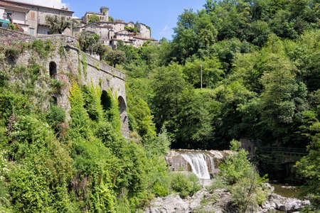 Town of Bagnone view. Italy. On Via Francigena tourist route.の写真素材