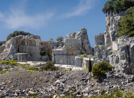 Portoro marble quarry on Palmaria Island, just off Portovenere, Liguria, Italy, Europe. Disused.の写真素材