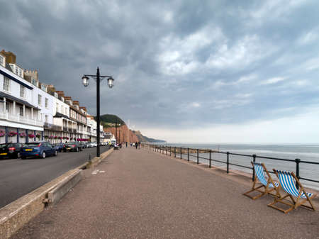 Sidmouth, Devon. Seafront in winter.のeditorial素材