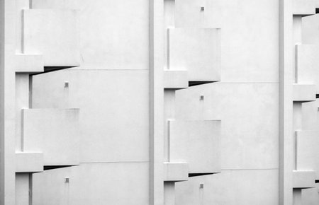 Modern architecture detail, blocks of flats, black and white monochrome.の写真素材