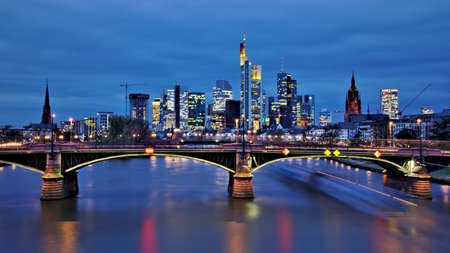 Frankfurt at nightのeditorial素材