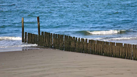 Blue sea and wave with small partition.の写真素材