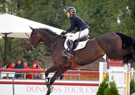 Donetsk, Ukraine 7-8 Sep  2013 Donbass Tour CSI5  GRAND PRIX -  1 60m  with jump offのeditorial素材