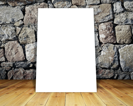 Big blank banner on grey wall backgroundの写真素材
