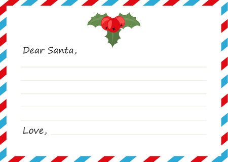 Template envelope New year's letter to Santa Claus. Vector illustration.のイラスト素材