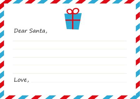 Template envelope New year's letter to Santa Claus. Icon gift. Flat design.Vector illustration.のイラスト素材