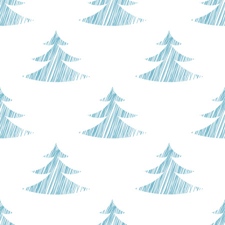 Seamless pattern for Christmas and New Year. Sketch spruce. Vector.のイラスト素材