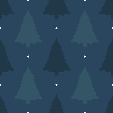 Beautiful seamless background for Merry Christmas or New year. Pine tree on a dark background. Pattern for wrapping paper or fabric.のイラスト素材