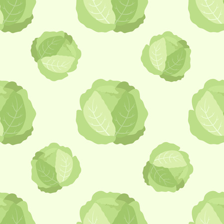 Background in flat style. Seamless pattern cabbage. Natural healthy food. Autumn harvest.のイラスト素材