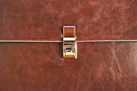 Concept.fastener leather briefcase textureの写真素材