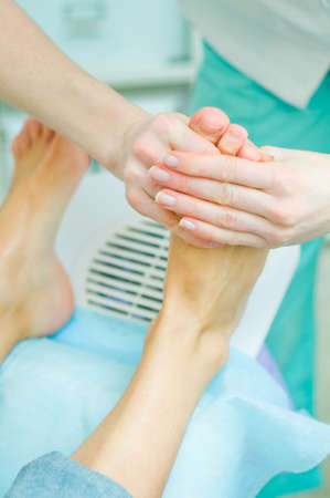 Pedicure in processの写真素材