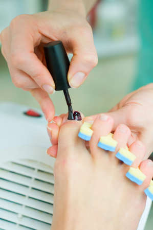 Pedicure in processの写真素材