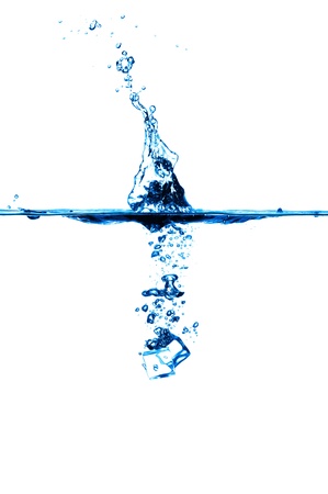 Ice cubes in waterの写真素材