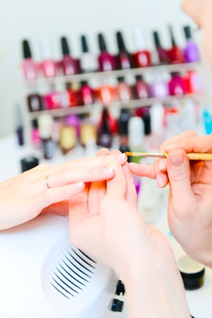 Manicure in processの写真素材