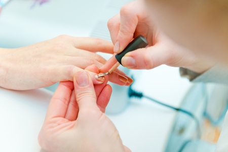 Manicure in processの写真素材
